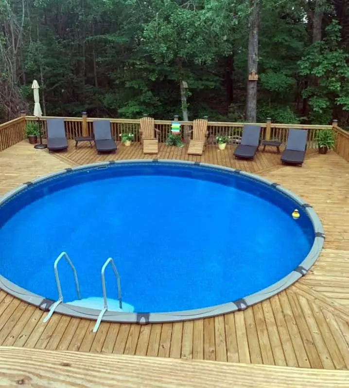 Above Ground Swimming Pool With A Deck, Cost To Build Small Above Ground Pool Deck