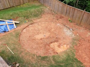 grading yard for pool