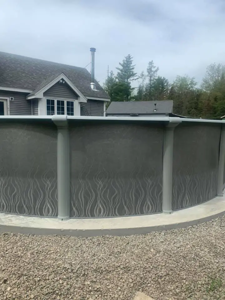 above ground pool on concrete slab