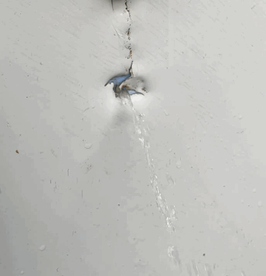 HOLE IN METAL WALL OF ABOVE GROUND POOL