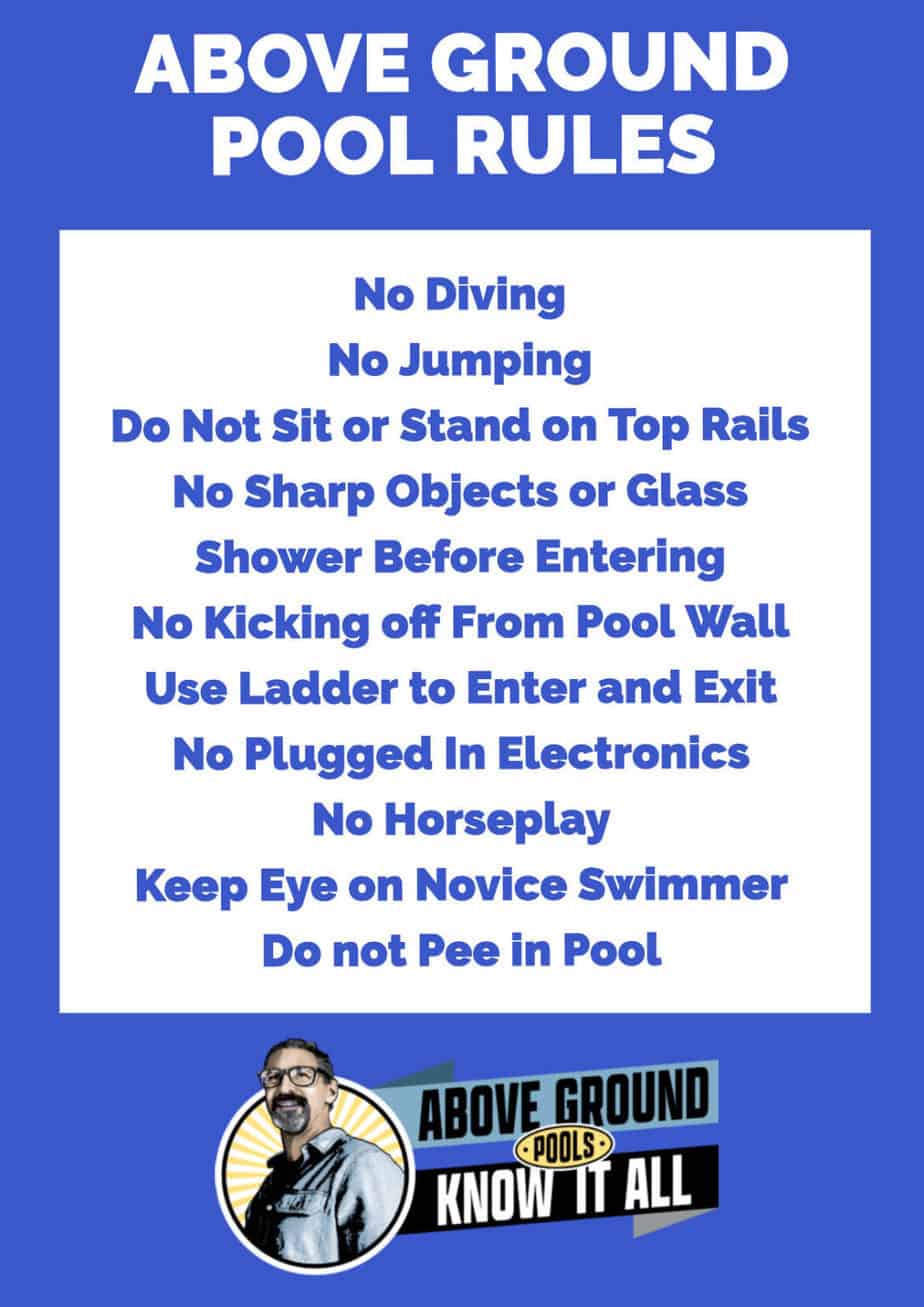 11 SWIMMER’S RULES FOR ABOVE GROUND POOLS