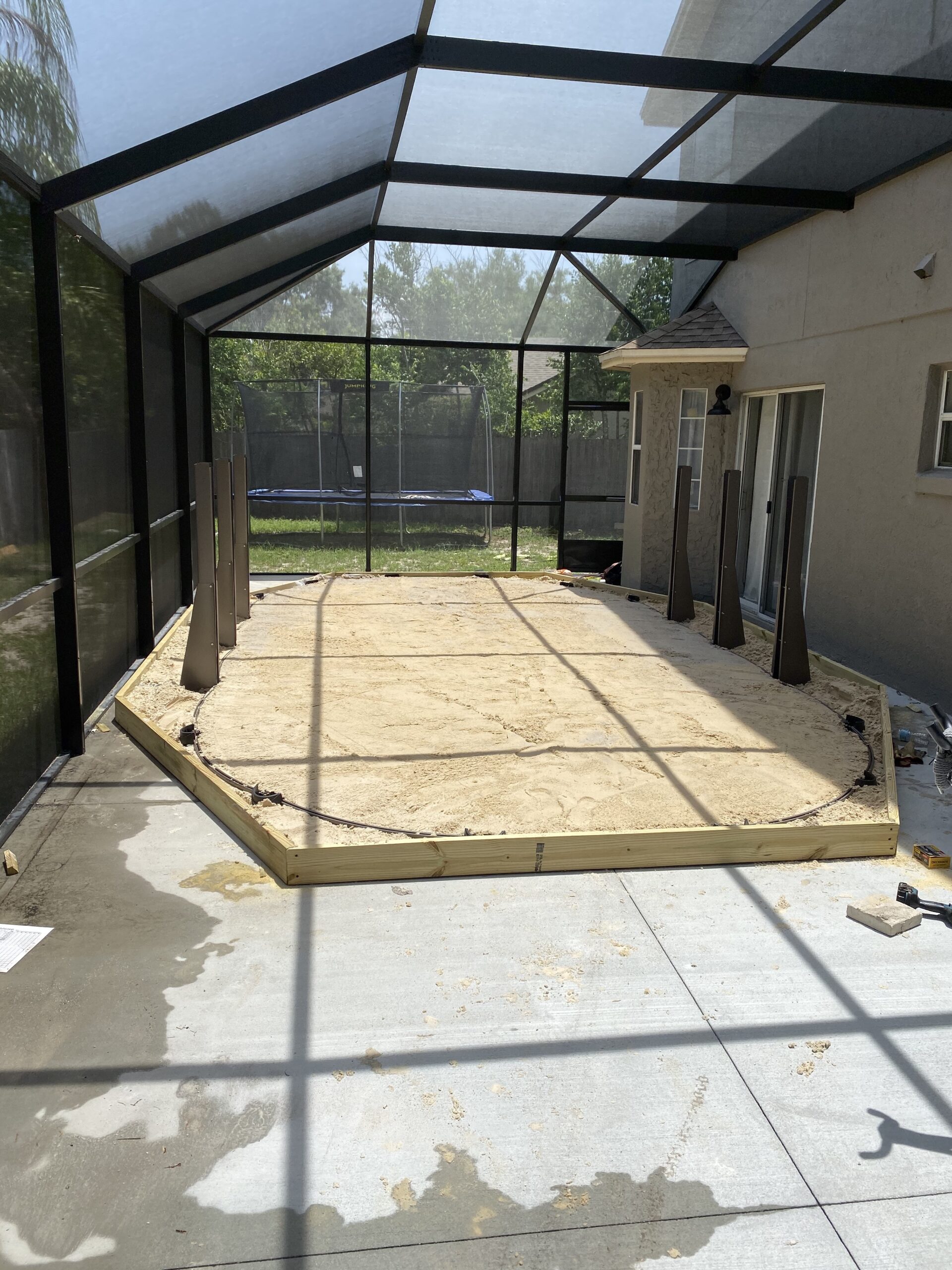 sandbox for above ground pool