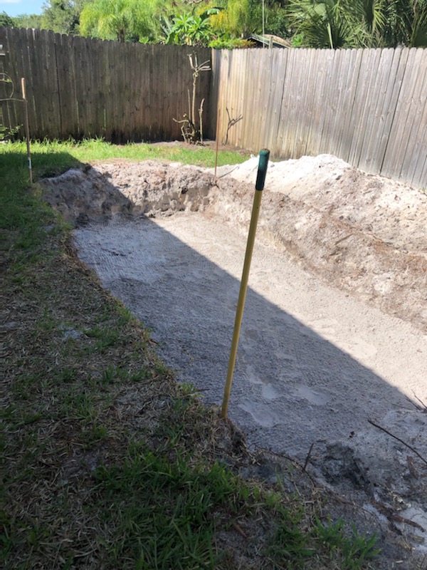 two foot deep hole for an 8x12 foot oval above ground swimming pool