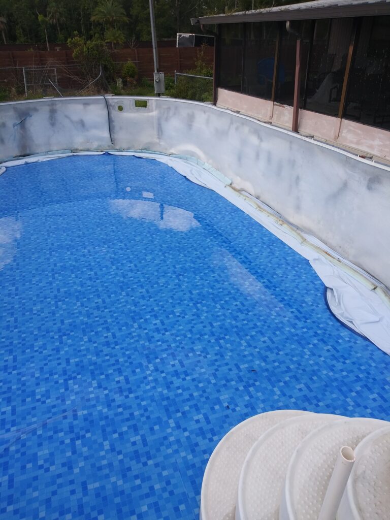 Unibead above ground pool liner came out of the bead track because the J-hook portion wasn't removed 