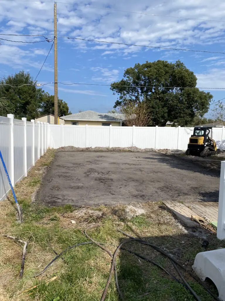 38x28 area leveled to within one inch for installing a 16x32 Intex above ground pool