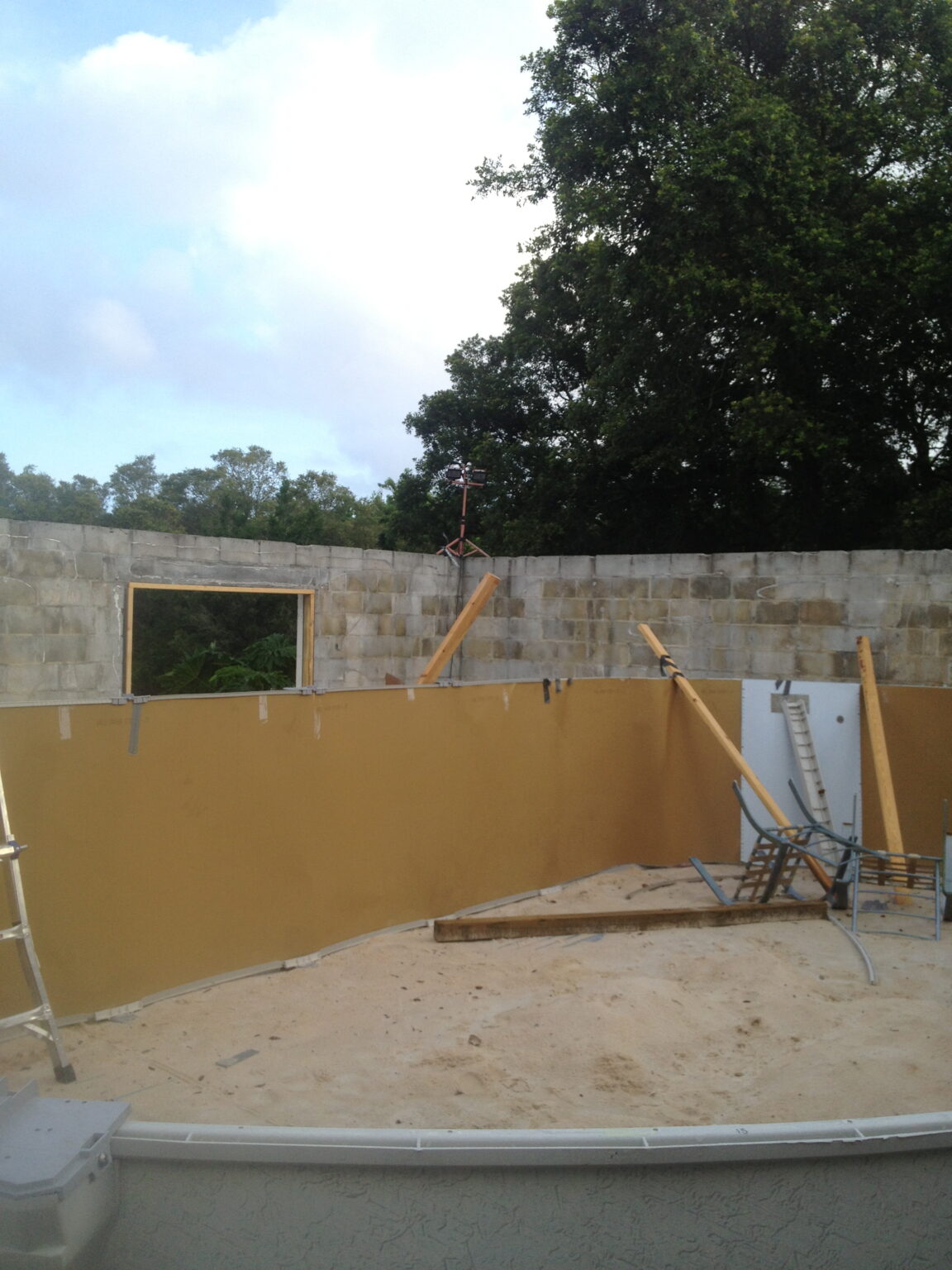 I installed this oval on concrete inside a house with no roof