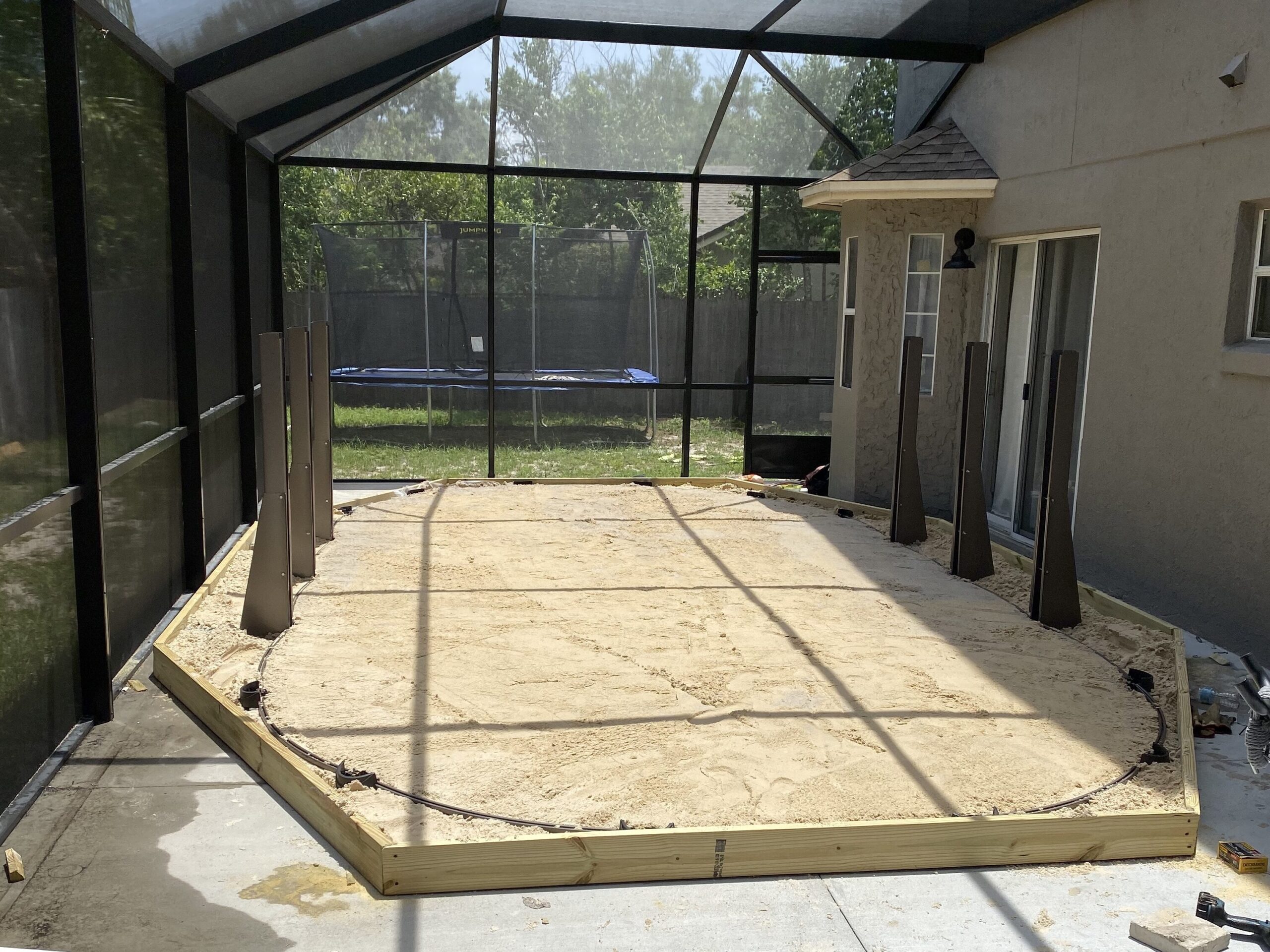 sandbox for above ground pool