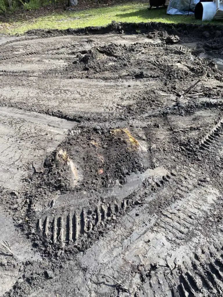 Tree stump found when preparing to install an above ground pool